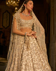 Ivory Gold Floral Zardosi Lehenga Set