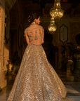 Gold Mirror Work Lehenga Set