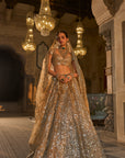 Gold Mirror Work Lehenga Set