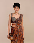 Tiger Print Saree Set
