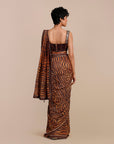 Tiger Print Saree Set