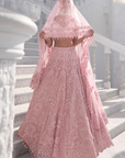 Pink Cut Work Lehenga Set