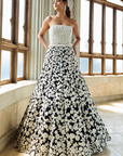 Black & White Corset Lehenga Set