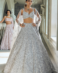 Silver Sequin Lehenga Set