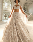 Silver Floral Lehenga Set