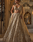 Gold Sequin Lehenga Set