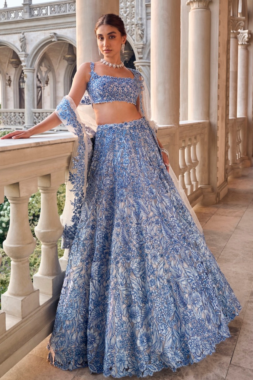 Blue Cut Work Lehenga Set - Ready to Ship