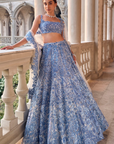 Blue Cut Work Lehenga Set - Ready to Ship