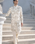 Gold Silver Sherwani Set