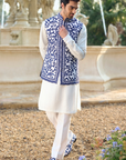 Blue Thread Work Bundi Set