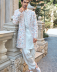 Multi-Coloured Open Sherwani Set