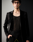 Black Rhombus Work Velvet Jacket