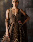 Coffee Cutwork Peplum