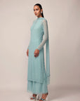 Powder Blue Pearl Drop Kurta Set