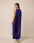 Cocktail Blue V Neck Kurta Set