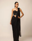 Black Single Drop Saree Set
