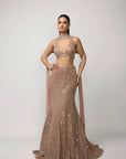 Bronze Rosé Fishcut Lehenga Set