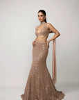 Bronze Rosé Fishcut Lehenga Set
