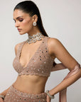 Bronze Rosé Fishcut Lehenga Set