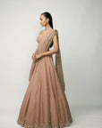 Bronze Rosé Sequins Embroidered Lehenga Set