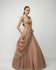 Bronze Rosé Sequins Embroidered Lehenga Set