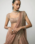 Bronze Rosé Sequins Embroidered Lehenga Set
