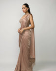 Bronze Rosé Draped Saree Set