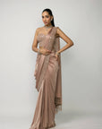 Bronze Rosé Draped Saree Set