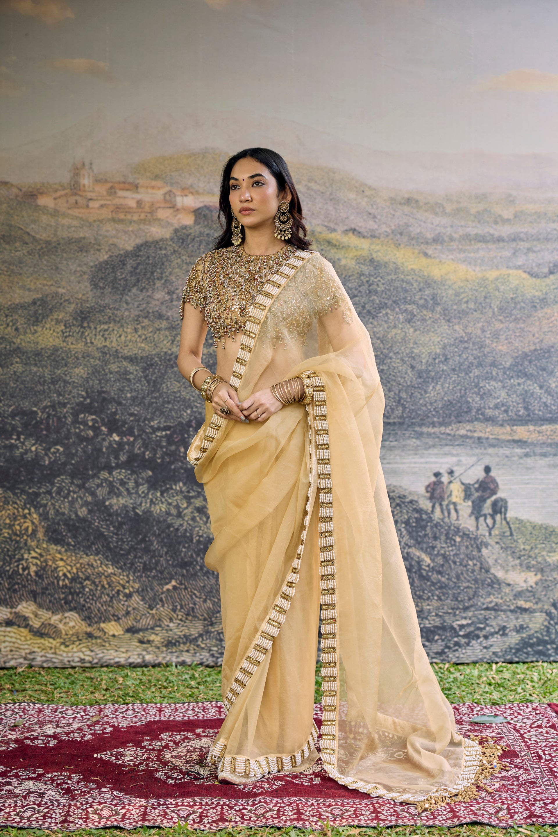 Kahani Jadau Organza Saree Set