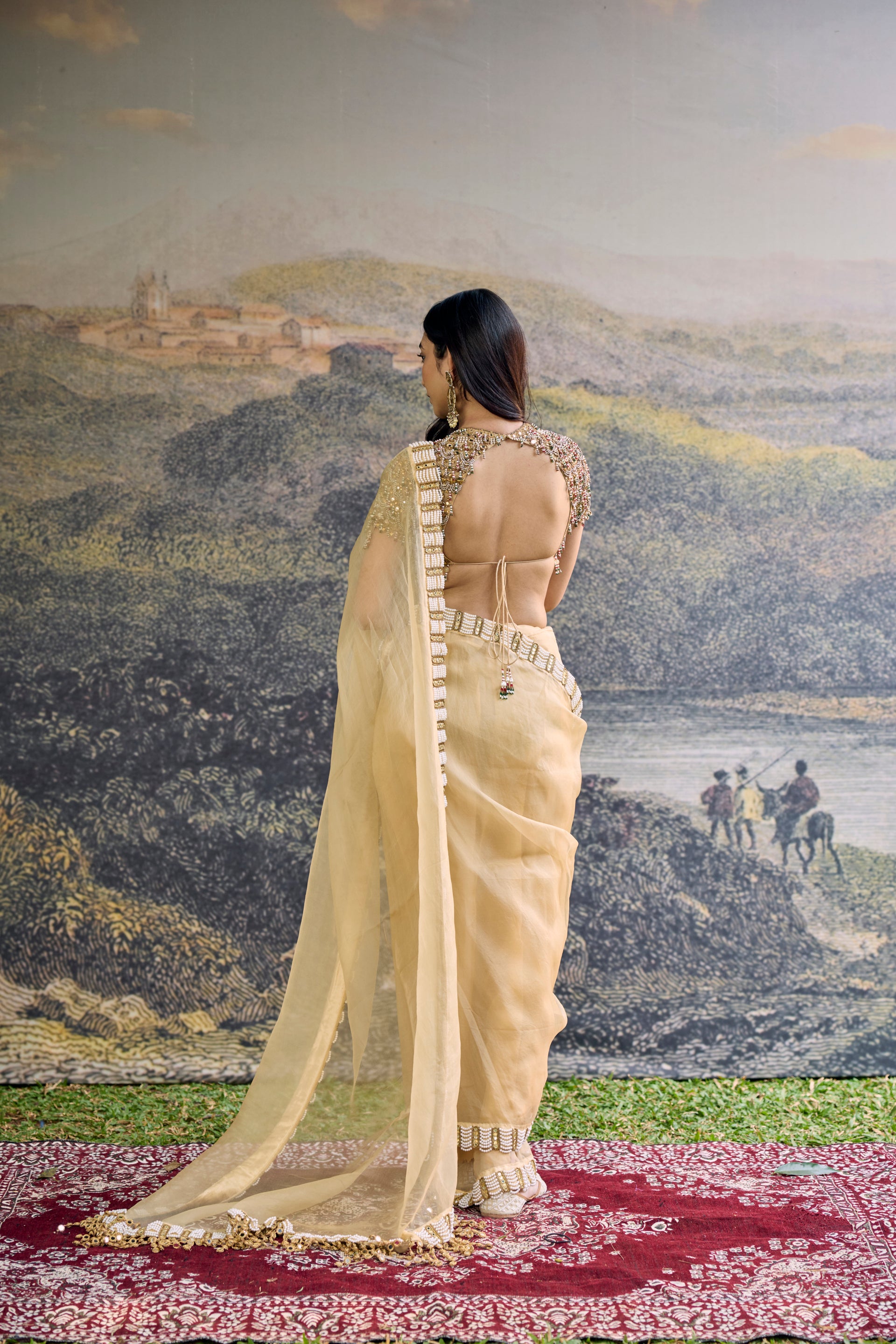 Kahani Jadau Organza Saree Set