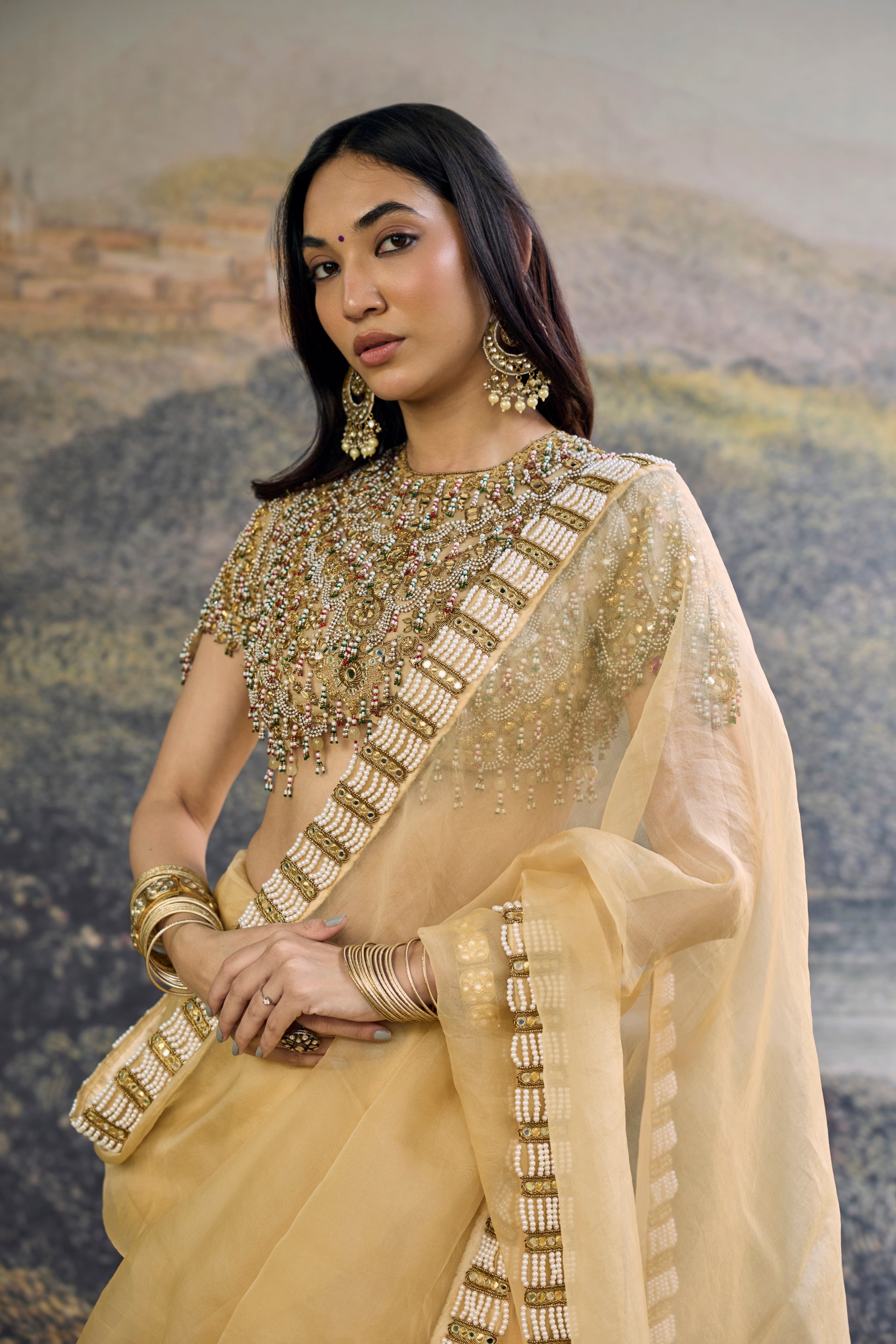 Kahani Jadau Organza Saree Set