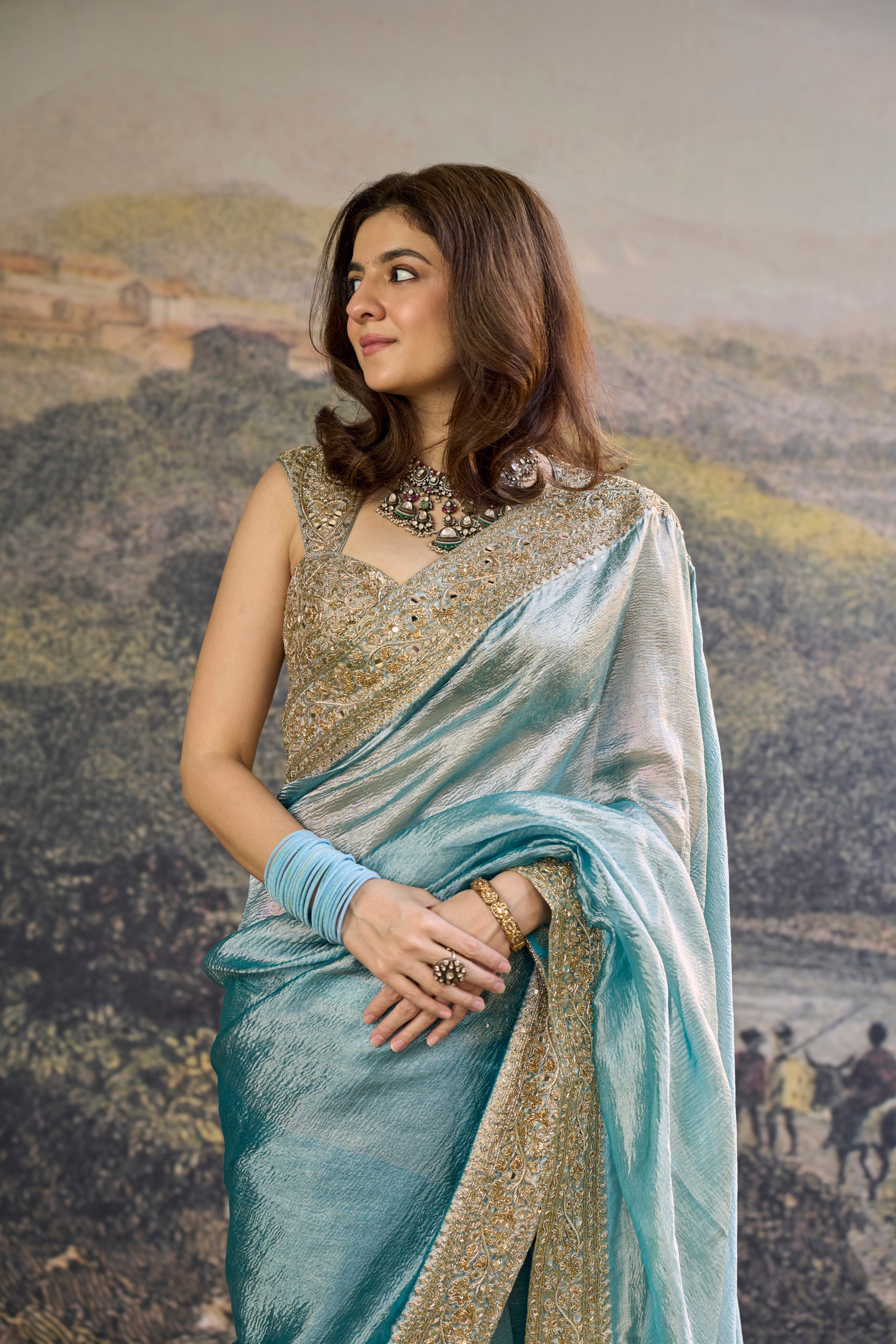 Shobhana Tissue Saree Set