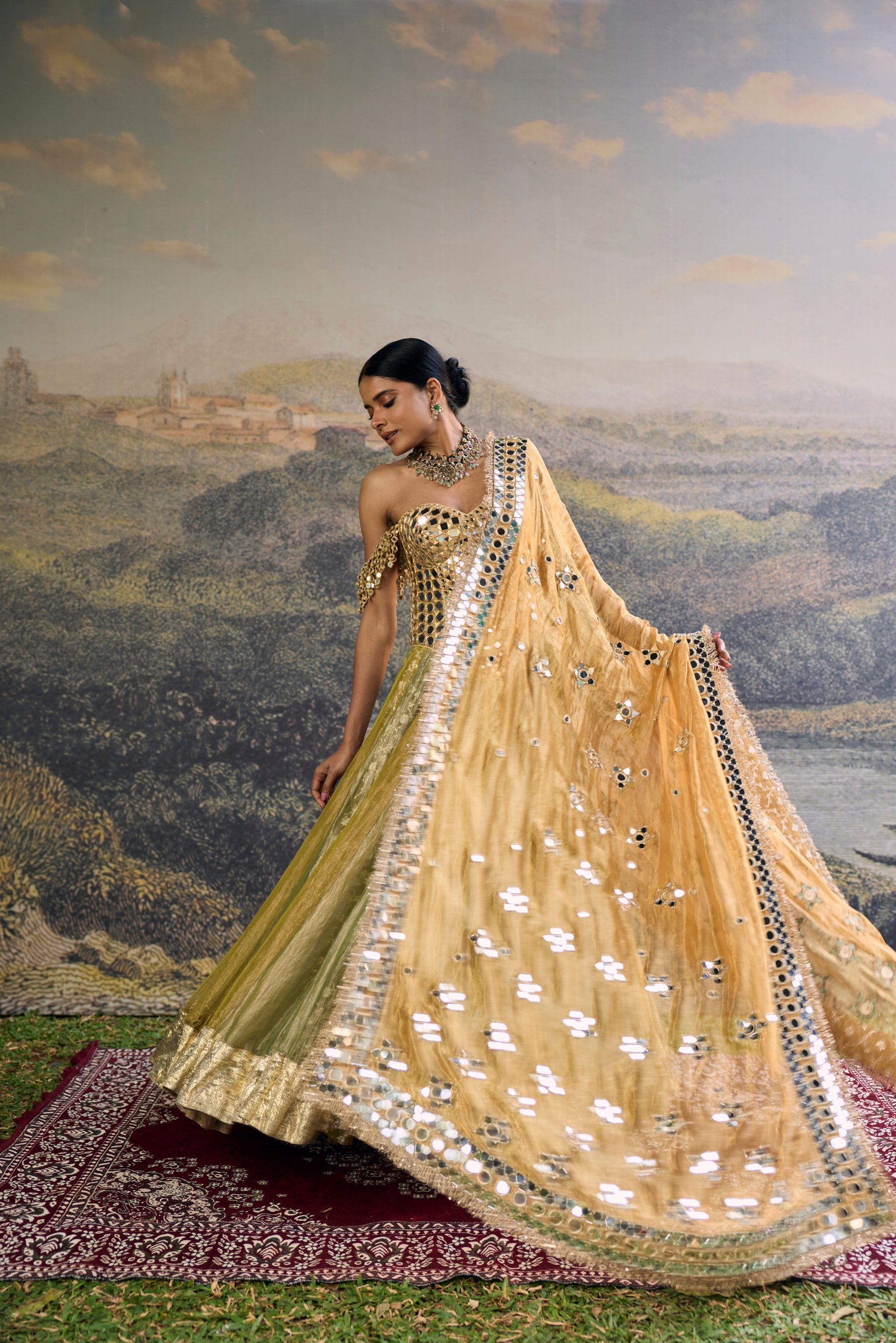 Hiranya Mirror Lehenga Set
