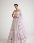 Powder Lilac Chandelier Pearl Drop Lehenga Set - Ready to Ship