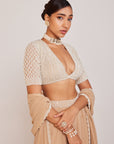 Beige Lehenga Pants Set