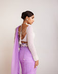 Lilac Pre-Draped Saree Set
