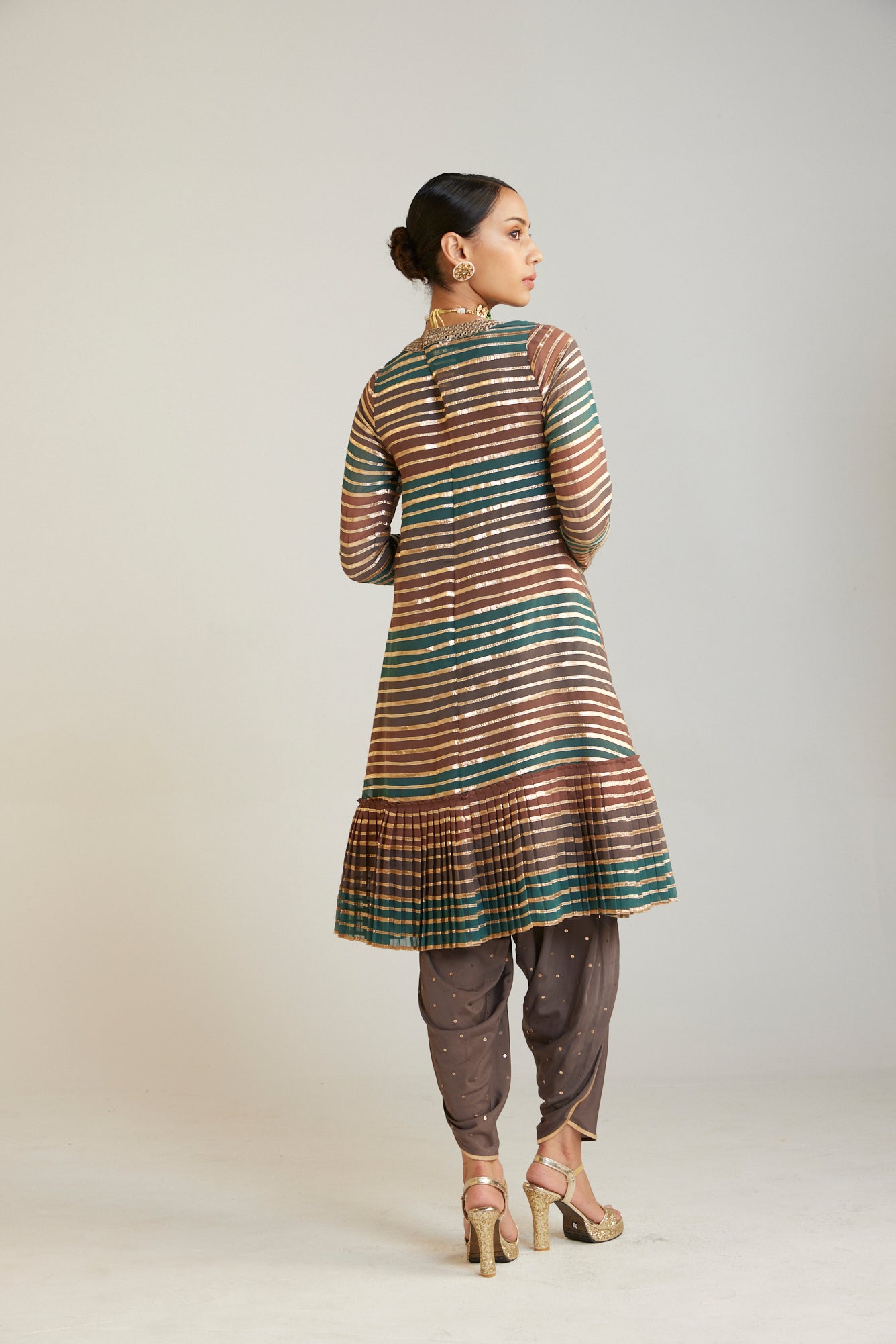 Mud Green A Line Dhoti Kurta Set
