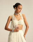 Off White Jacket Pearl And Mirror Jacket Set