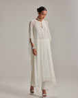 Off White Pearl Drop Kaftaan Set