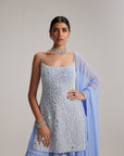 Dew Blue Kurta And Sharara Set