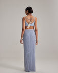 Dew Blue Pencil Skirt Set