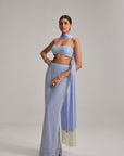 Dew Blue Pencil Skirt Set