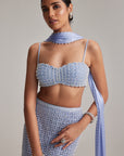Dew Blue Pencil Skirt Set