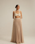 Light Beige Pearl Drop Jacket Set