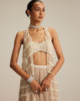Light Beige Pearl Drop Jacket Set