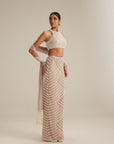 Ash Pink Pearl Drop Pencil Skirt Set