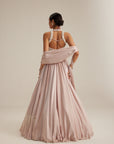 Ash Pink Satin Skirt Set