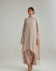 Ash Pink Pearl Drop Kurta Set With Dupatta