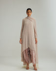 Ash Pink Pearl Drop Kurta Set With Dupatta