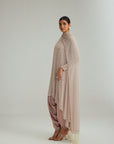 Ash Pink Pearl Drop Kurta Set With Dupatta